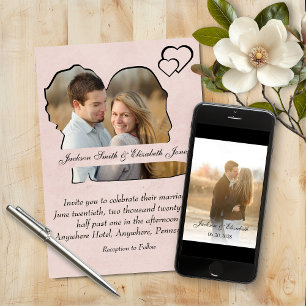 Convites Casamento de Fotos em Forma de Rosa e Formas de Gr