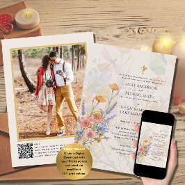 Convites Casamento de Fotos em Massa Católica das Flores bo