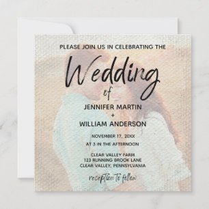 Convites Casamento de Fotos em Quadrado com Sobreposição 