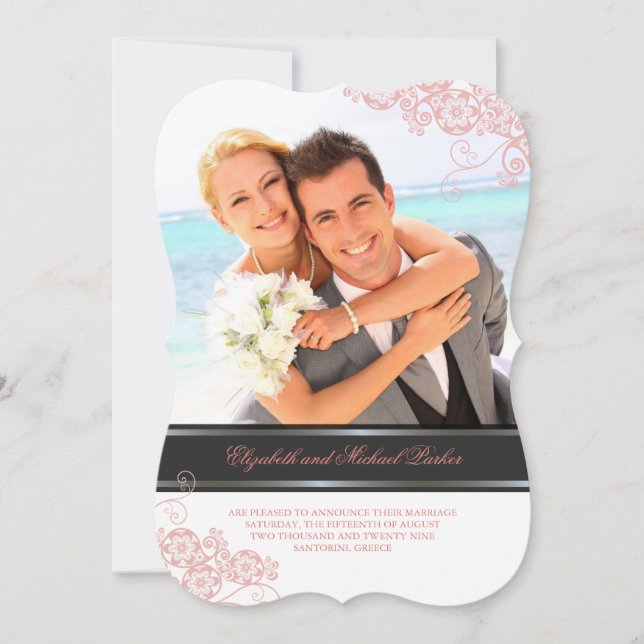 Convites Casamento De Fotos Em Quadrinhos De Paisley Boho V (Frente)