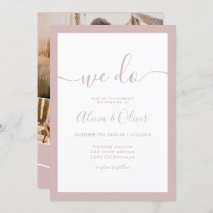 Convites Casamento de fotos empoeiradas com rosa de roteiro