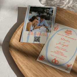 Convites Casamento de Fotos Escritas Coloridas à Mão com Có