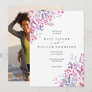 Convites Casamento de Fotos Florais de Country Wildflower