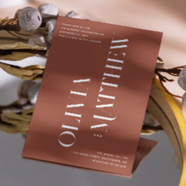 Convites Casamento de fotos minimalista do Terracotta + det