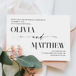 Convites Casamento de fotos minimalista moderno + detalhes