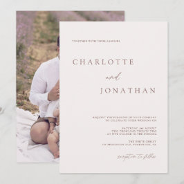 Convites Casamento de Fotos Moderno Bohemian Cream & Mauve