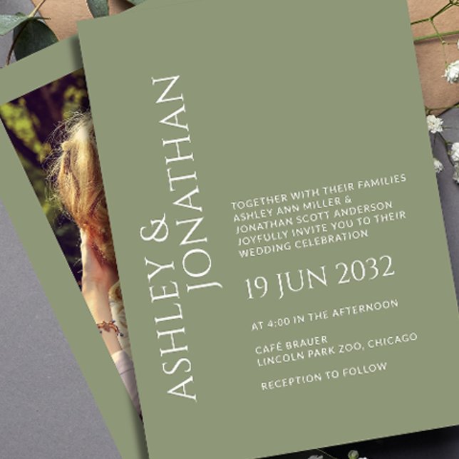 Convites Casamento de Fotos Moderno e Minimalista (Criador carregado)