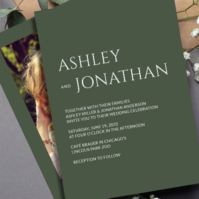 Convites Casamento de Fotos Moderno e Minimalista (Criador carregado)