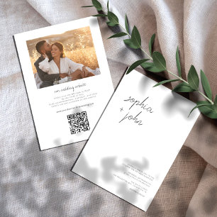 Convites Casamento de Fotos Moderno Mínimo Tudo em Um