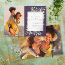 Casamento de Fotos Púrpura em Verde Botânico