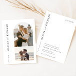 Convites Casamento de Fotos Romântica Moderno Minimalista<br><div class="desc">Celebre o seu amor com o nosso Convite para Casamento de Fotos Romântica Moderno Minimalista. Este minimalista, mas na moda, convite para casamento apresenta um design preto e branco eterno, perfeito para casamentos casuais ao ar livre. O layout duplo com fotos duplas adiciona um toque pessoal, fazer ideal para casamentos...</div>