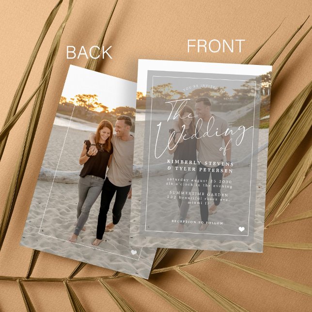 Convites Casamento de fotos românticas elegantes (Criador carregado)