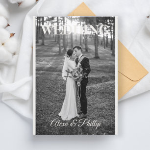 Convites Casamento de fotos românticas minimalista