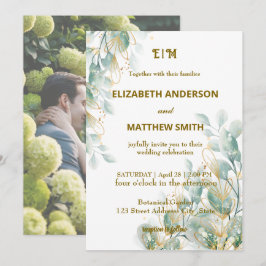 Convites Casamento de fotos rústicas de casais Botânicos El