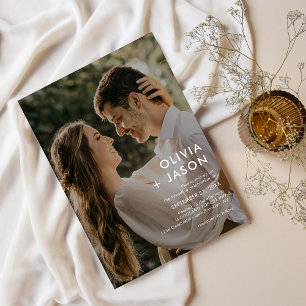 Convites Casamento de Fotos Simples e Contemporâneo Minimal