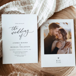 Convites Casamento de Fotos Simples Moderno Minimalista Ele