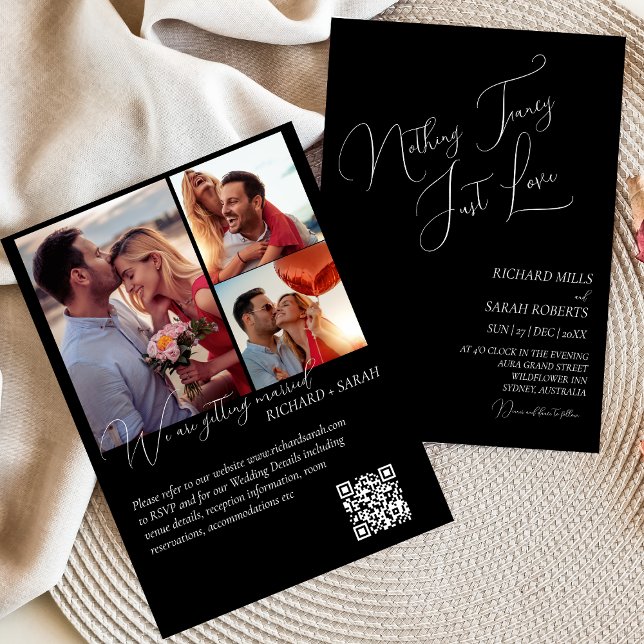 Convites Casamento de Fotos Simples Personalizado Moderno E (Criador carregado)