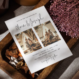 Convites Casamento de fotos simples, preto e branco