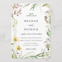 Casamento de Frame Botânico de Flor Selvagem Elega