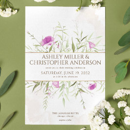 Convites Casamento de Frame de Flor Selvagem de Lavanda Sim