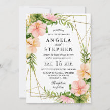 Casamento de Frame Dourado das Flores Tropicais de