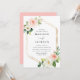 Convites Casamento de Frame Dourado Floral do Blush Elegant (Frente/Verso In Situ)
