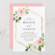 Convites Casamento de Frame Dourado Floral do Blush Elegant (Frente/Verso)