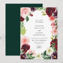 Casamento de Frame Floral Burgundy Blush