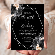 Casamento de Frame Floral de Prata Preto Peach