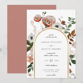 Convites Casamento de Frame Floral do Autumn Botanical