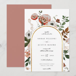 Convites Casamento de Frame Floral do Autumn Botanical
