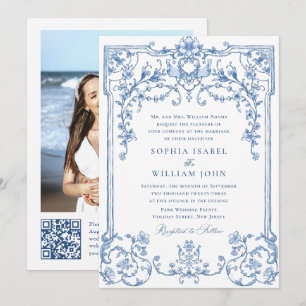 Convites Casamento de Frame Floral do Ornamentado Vitoriano
