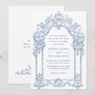Convites Casamento de Frame Floral do Ornamentado Vitoriano