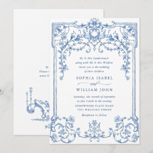 Convites Casamento de Frame Floral do Ornamentado Vitoriano