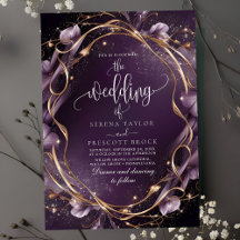Casamento de Frame Floral do Ouro Roxo Elegante