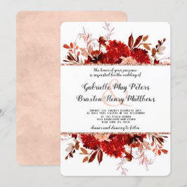 Convites Casamento de Frame Floral Dourado da Bela Russa