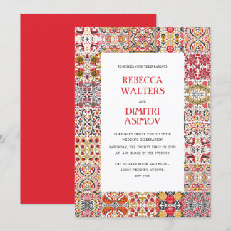 Convites Casamento de Fronteira com o Folk Art Khokhloma