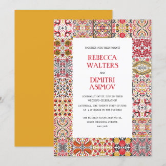 Convites Casamento de Fronteira com o Folk Art Khokhloma