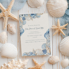 Convites Casamento de fronteira com Seashell Elegante