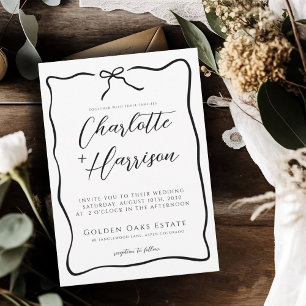 Convites Casamento de Fronteira de Script Whimsical