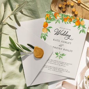 Convites Casamento de Fruta Cítrica Flor de Laranjeira