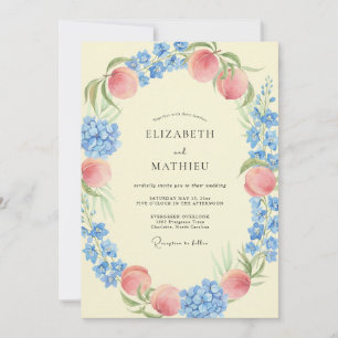 Convites Casamento de Fruta Eucalipto Damasco Azul-marinho