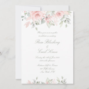 Convites Casamento de fundo branco de matte de Rosas azuis