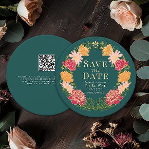 Convites Casamento de Fúria de Jardim Encantado QR Salvar D