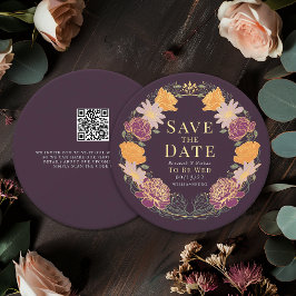 Convites Casamento de Fúria de Jardim Encantado QR Salvar D