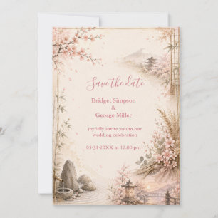 Convites Casamento de fusão romântica Sakura Harmonia Botân