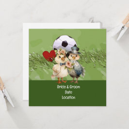 Convites Casamento de futebol temido com bola em verde