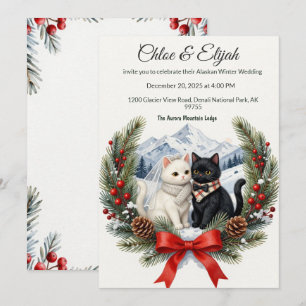 Convites Casamento de Gato Alaskano DIY