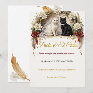 Convites Casamento de Gato Anjo Caído Viral