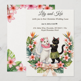 Convites Casamento de Gato Havaiano DIY